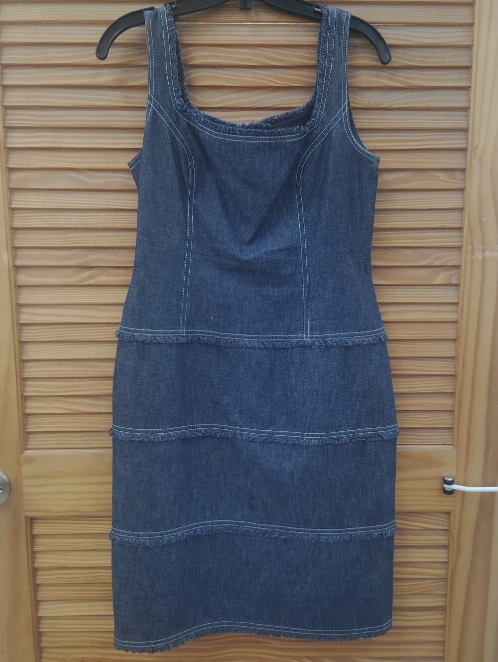 ESCADA Dark Blue Denim Midi Tank Dressrd Size 38